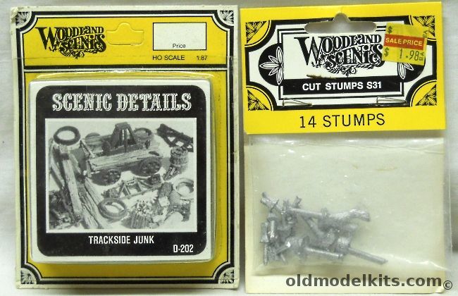 Woodland Scenics 1/87 Trackside Junk and 14 Cut Stumps - HO Scale, S31 plastic model kit